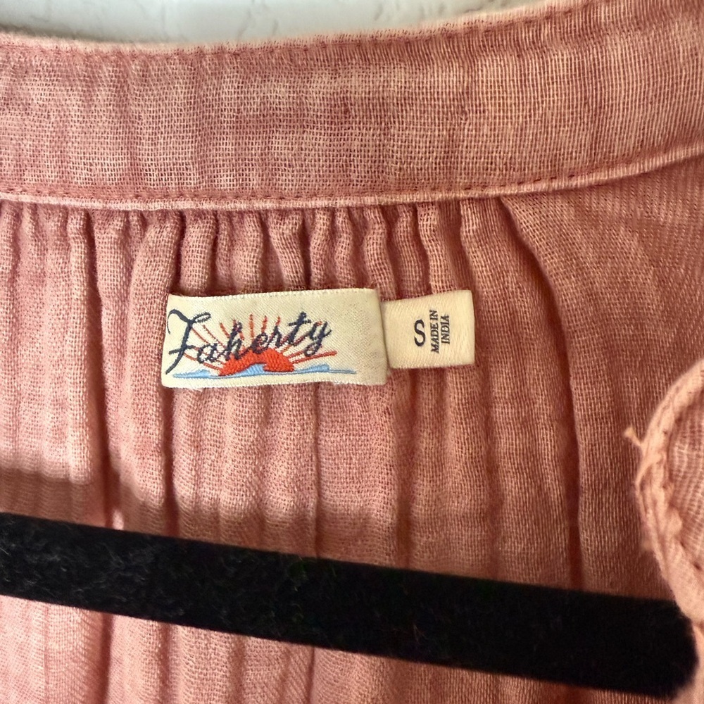 Faherty Dusty Rose Button-Up Tunic - Picture 3 of 3